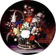 magdalene margrethe barens korg med blomster France oil painting reproduction